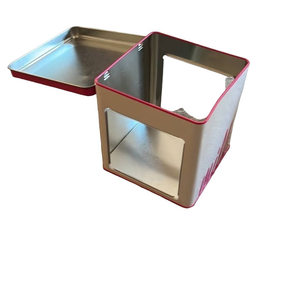 Pretty Hot Pink Milk Bar Momofuku Tin (Empty) with Hinged Lid & Windows